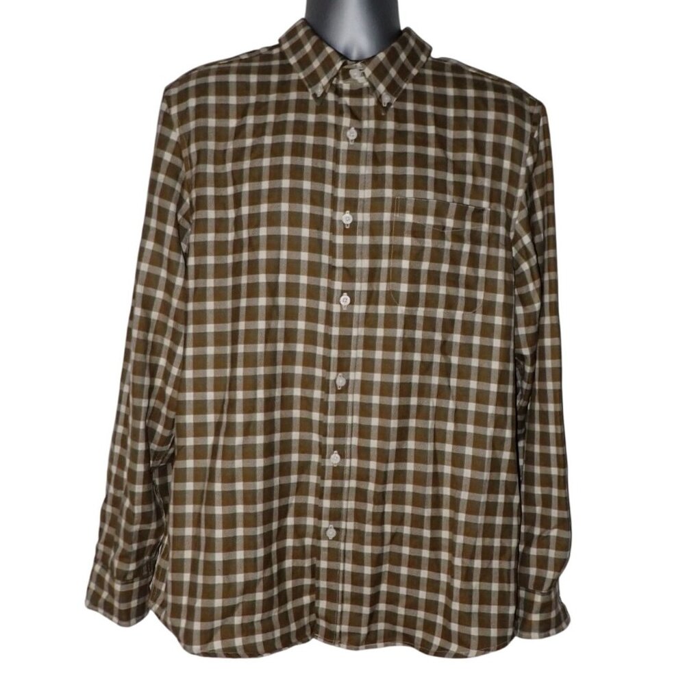 Sir‎ Pendleton Wool shirt Mens L Brown Plaid Long Sleeve Casual Career Classic